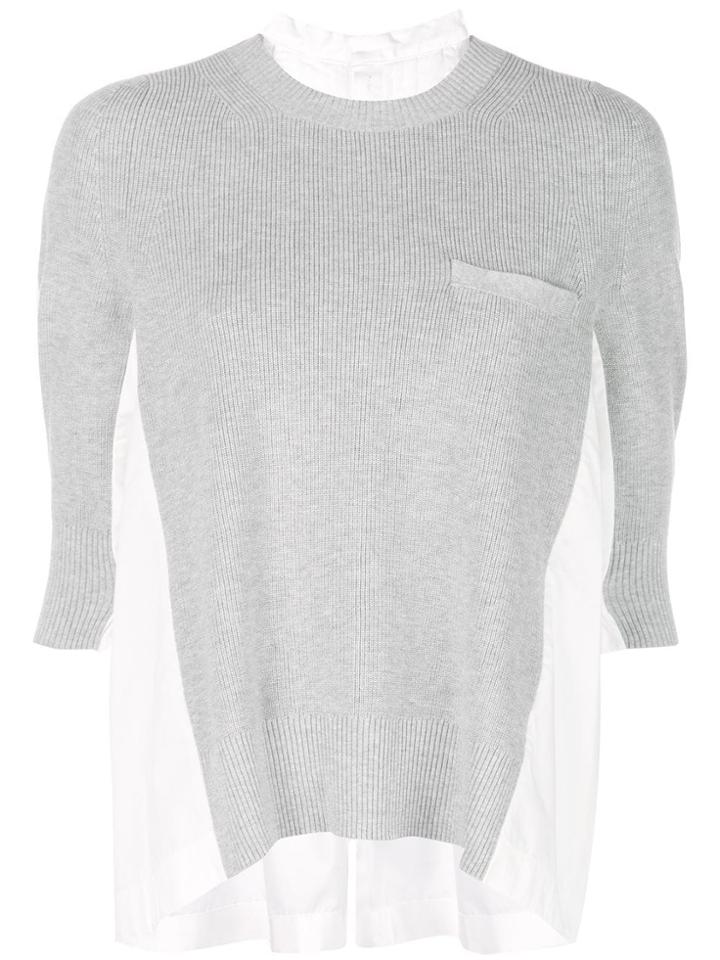 Sacai Shirt Panel Jumper - Grey
