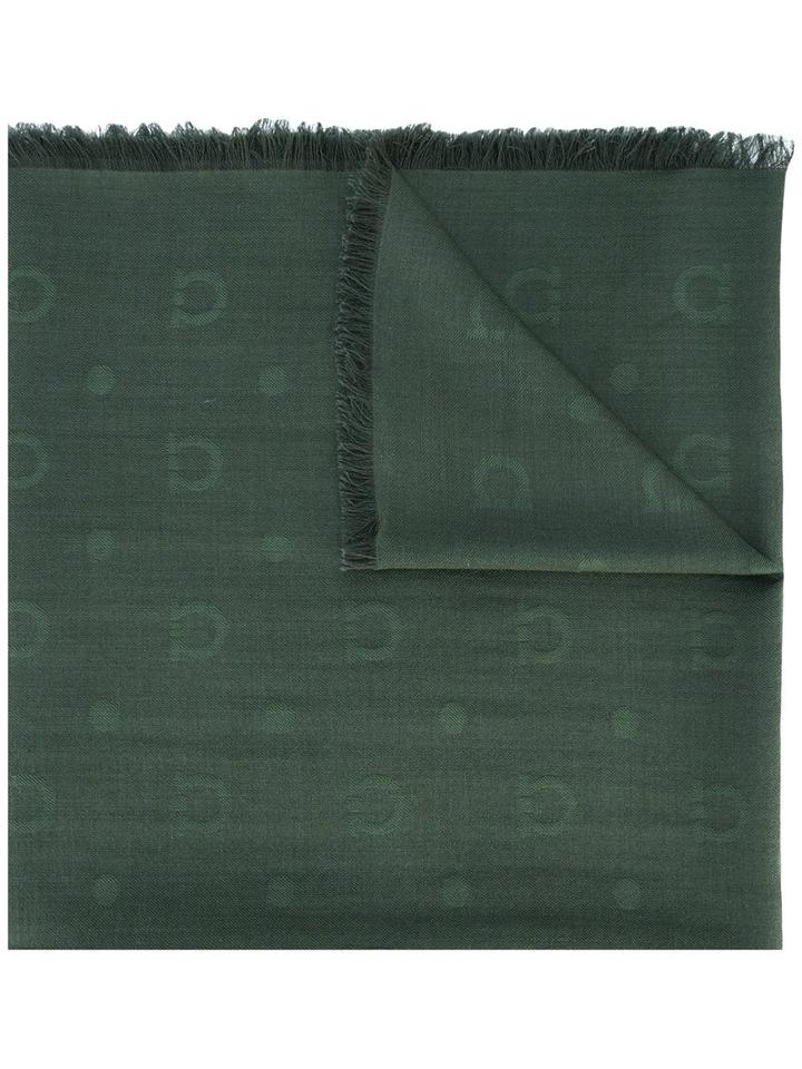 Salvatore Ferragamo Patterned Scarf, Men's, Green, Virgin Wool/cashmere/silk