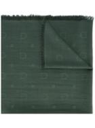 Salvatore Ferragamo Patterned Scarf, Men's, Green, Virgin Wool/cashmere/silk