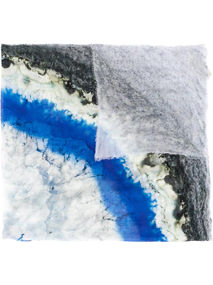 Faliero Sarti Abstract Print Scarf - Blue