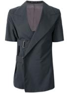Yohji Yamamoto Pre-owned Pointed Lapels Belted Jacket - Grey