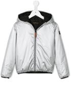 Finger In The Nose Hooded Metallic Windbreaker, Girl's, Size: 6 Yrs, Grey