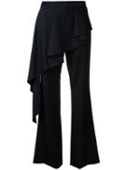 Goen.j Layered Flared Trousers, Women's, Size: Medium, Black, Bemberg/spandex/elastane/wool