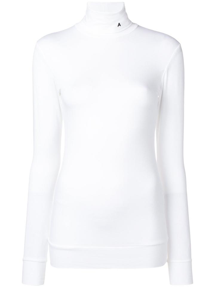 Ambush Roll Neck Fitted Top - White