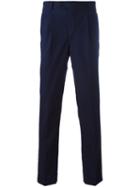 Mp Massimo Piombo Pleated Slim Fit Trousers, Men's, Size: 52, Blue, Cotton
