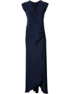 Peter Cohen V-neck Dress, Women's, Size: Medium, Blue, Silk
