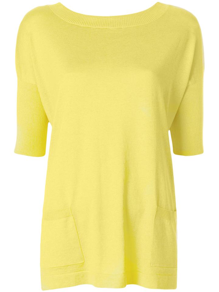 Snobby Sheep Long Line Knitted Top - Yellow & Orange