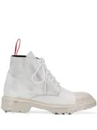 424 Distressed Lace-up Boots - White