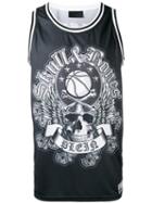 Philipp Plein Skull Logo Basketball Vest, Men's, Size: Medium, Grey, Polyester
