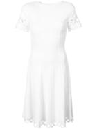 Oscar De La Renta Circle Trim Flared Dress - White