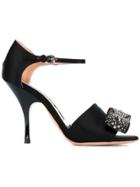 Rochas Embellished Bow Sandals - Black