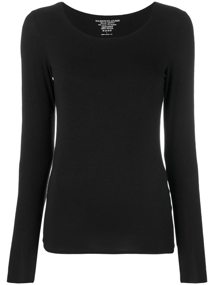Majestic Filatures Round Neck Sweater - Black
