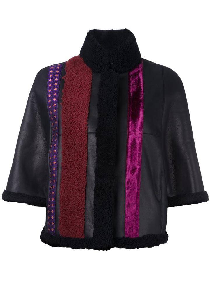 Etro Striped Accent Leather Jacket