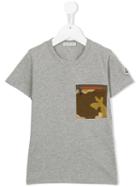 Moncler Kids Camouflage Pocket T-shirt, Boy's, Size: 10 Yrs, Grey