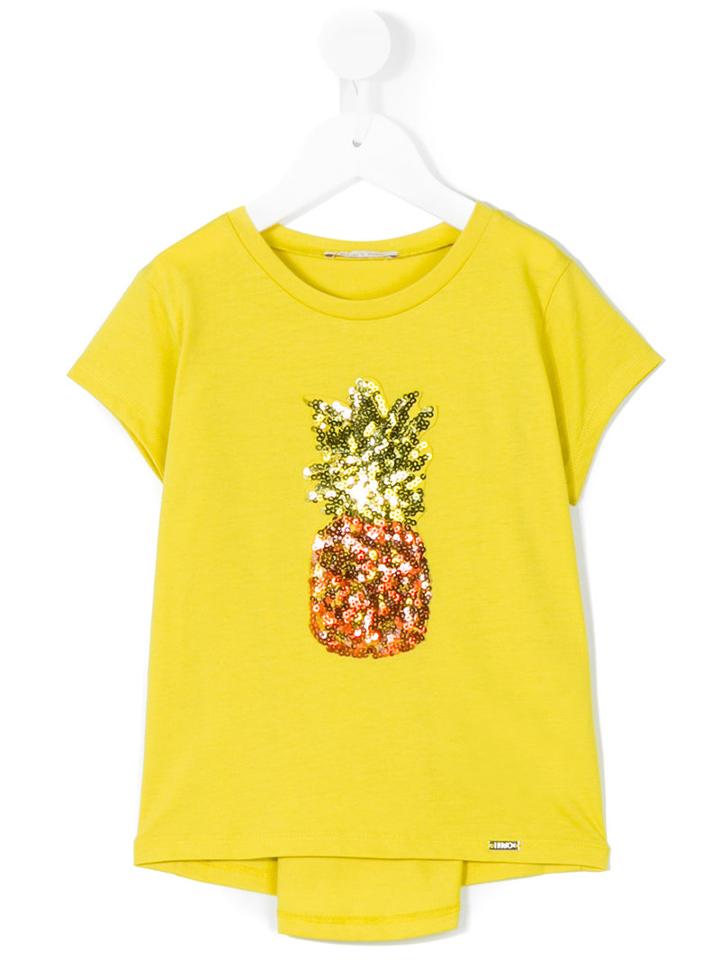 Liu Jo Kids - Sequined Pineapple T-shirt - Kids - Cotton/polyester - 3 Yrs, Yellow/orange