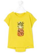 Liu Jo Kids - Sequined Pineapple T-shirt - Kids - Cotton/polyester - 3 Yrs, Yellow/orange