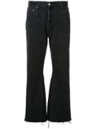 Re/done Flared Cropped Jeans - Black