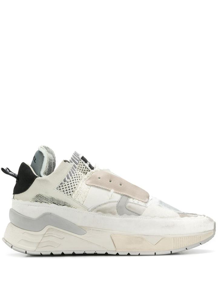 Diesel Distressed Detail Slip-on Sneakers - Grey