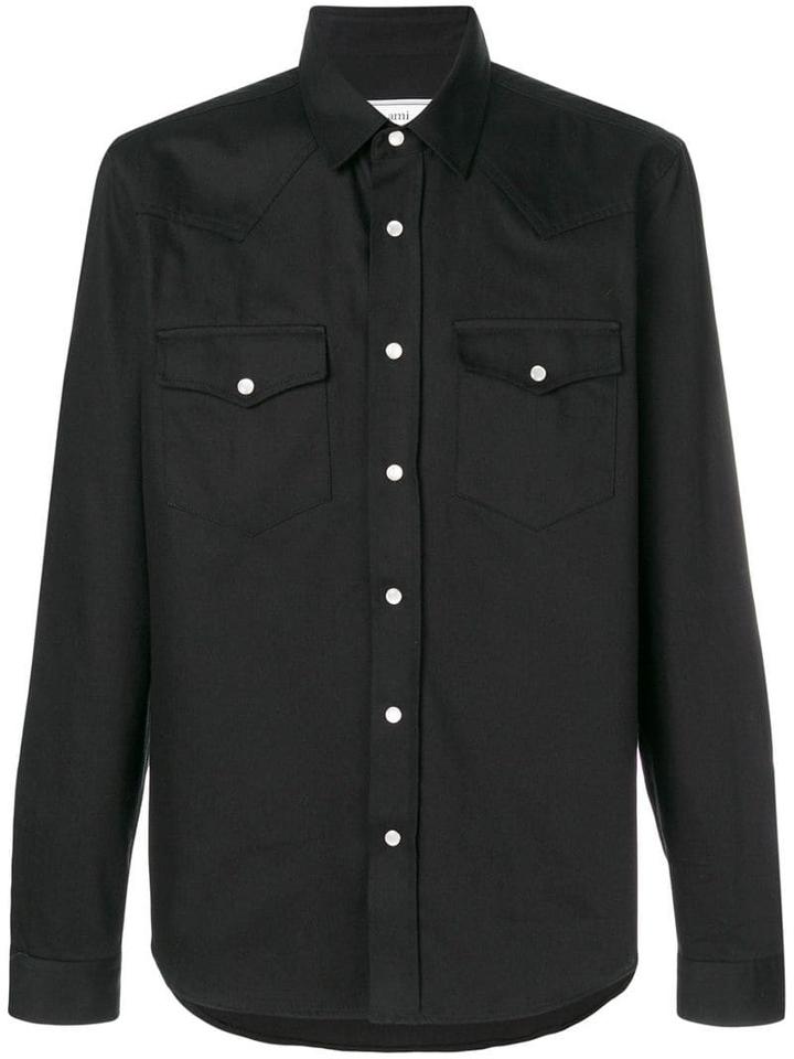 Ami Paris Press Button Ami Fit Shirt - Black