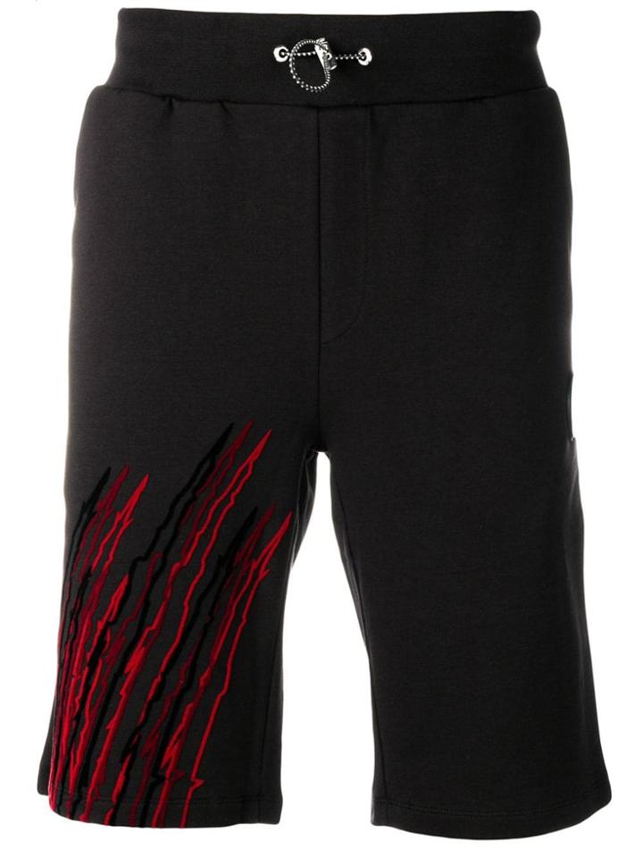 Plein Sport Velvet Logo Track Shorts - Black