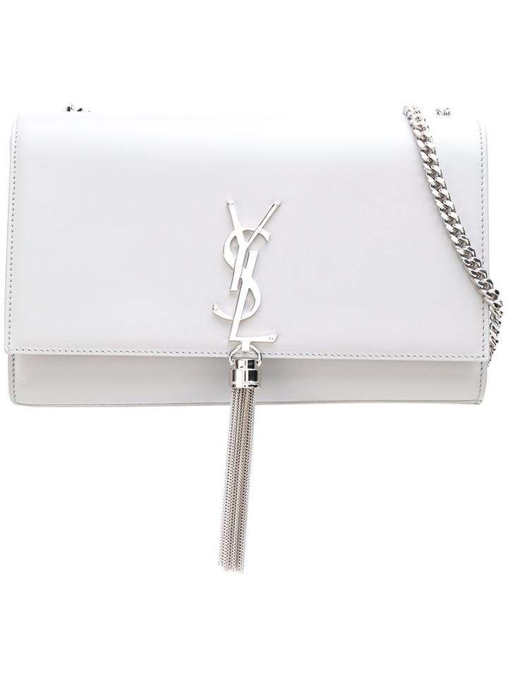 Saint Laurent - Medium Monogram Kate Crossbody Bag - Women - Calf Leather/metal (other) - One Size, Grey, Calf Leather/metal (other)