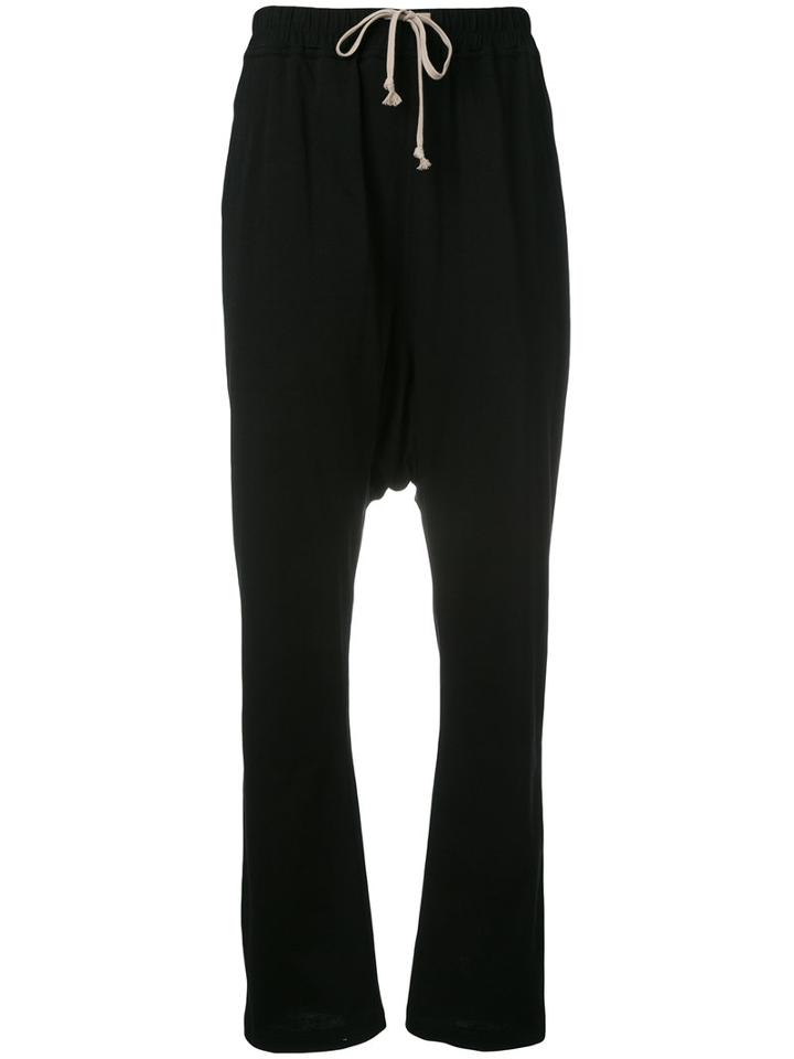 Rick Owens Drkshdw Dropped Crotch Track Pants, Women's, Size: Large, Black, Cotton