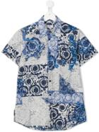 Young Versace Baroque Print Shirt, Boy's, Size: 14 Yrs, Blue