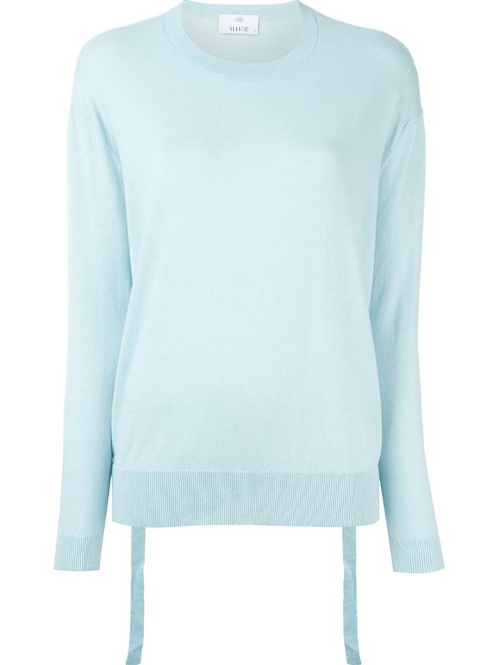 Allude Crew Neck Jumper, Women's, Size: Medium, Blue, Cotton/cashmere