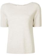 Allude - Short-sleeve Jumper - Women - Virgin Wool - M, Nude/neutrals, Virgin Wool