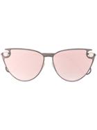 Christopher Kane Eyewear Pearl Embellished Cat Eye Sunglasses - Black