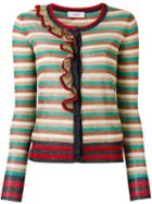 Jucca - Striped Cardigan - Women - Cotton/polyester/metallized Polyester - M, Blue, Cotton/polyester/metallized Polyester
