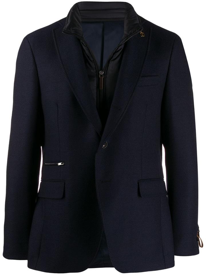 Paoloni Blazer With Brooch Detail - Blue