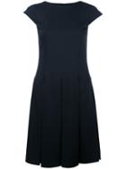 Jil Sander Navy Cap Sleeve Pleated Dress, Women's, Size: 36, Blue, Polyester/spandex/elastane/rayon/polyester