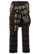 Maison Mihara Yasuhiro Wrap Detail Plaid Trousers