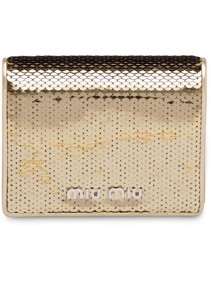 Miu Miu Sequin Embellished Wallet - Metallic