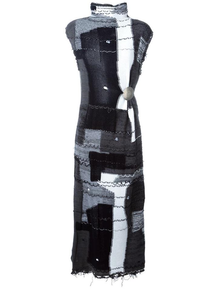 Damir Doma Patchwork Knit Dress, Women's, Size: Medium, Black, Cotton/polyamide/polyethylene