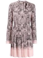 Valentino Pussy Bow Pleated Dress - Pink