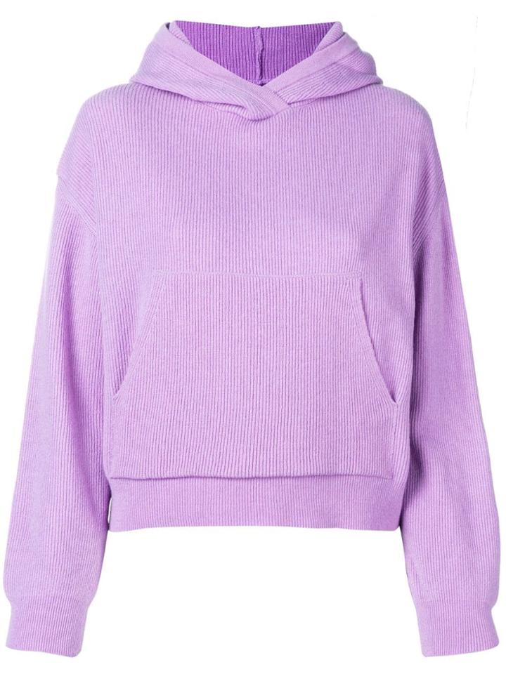 Nanushka Ribbed Hoodie - Purple