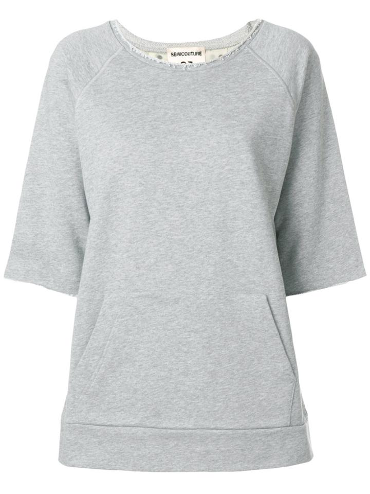 Semicouture Raw Hem Sweatshirt - Grey