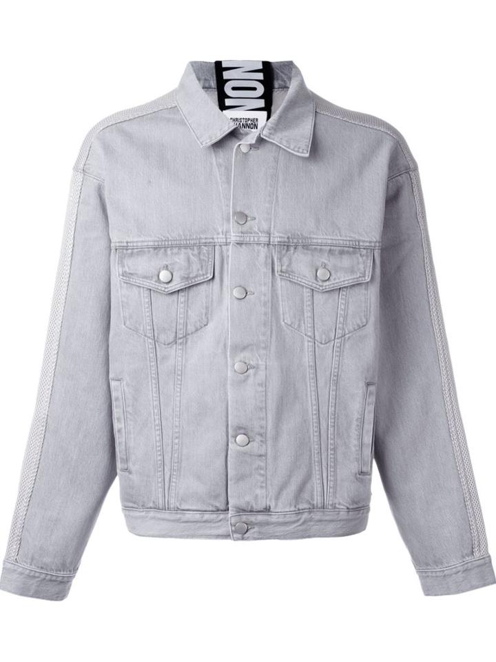 Christopher Shannon Denim Jacket, Men's, Size: M, Grey, Cotton/polyester