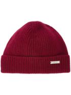 Bally Ribbed Beanie, Men's, Red, Cashmere/wool