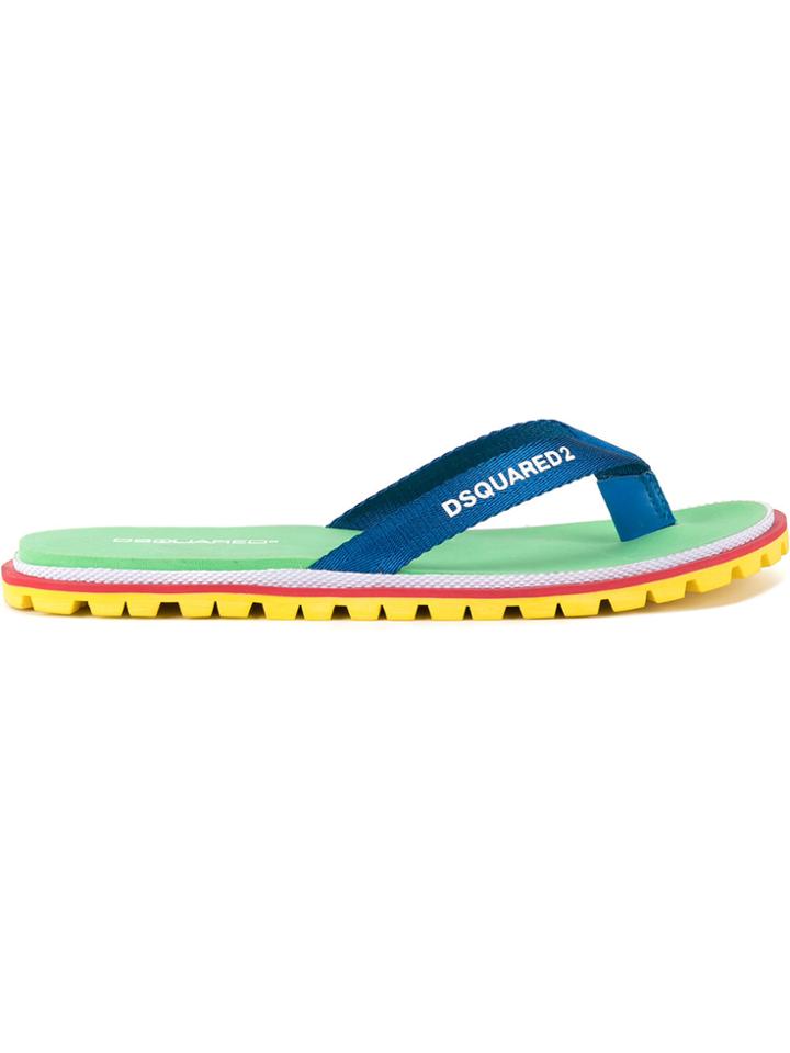 Dsquared2 Neon Flip Flops - Blue
