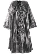 Noir Metallic Oversized Coat - Silver