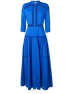 Ermanno Scervino Tiered Maxi Shirt Dress - Blue