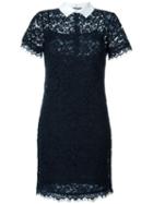 Michael Michael Kors Short Sleeve Lace Dress, Women's, Size: 2, Blue, Viscose/cotton/nylon/polyester