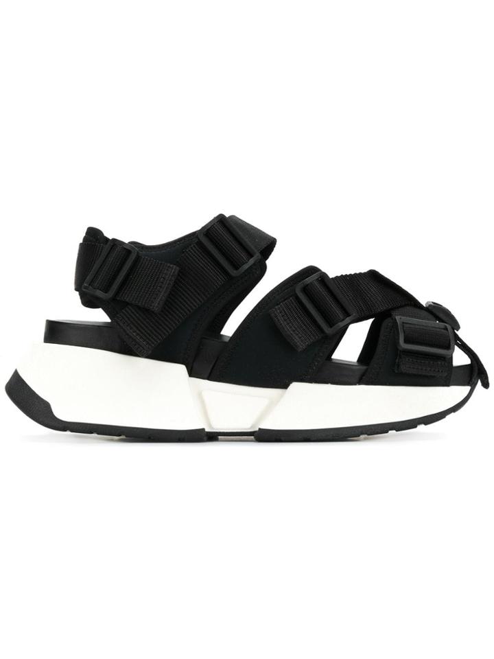 Mm6 Maison Margiela Safety Strap Platform Sandals - Black