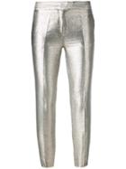 Christian Pellizzari Metallic (grey) Tailored Trousers, Women's, Size: 42, Cotton/polyester/acetate