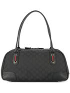 Gucci Vintage Gg Pattern Shelly Line Shoulder Bag - Black