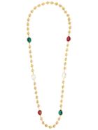 Dolce & Gabbana Crystal Sphere Long Necklace, Women's, Metallic