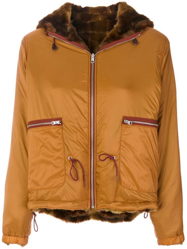 Bellerose Hooded Bomber Jacket - Brown